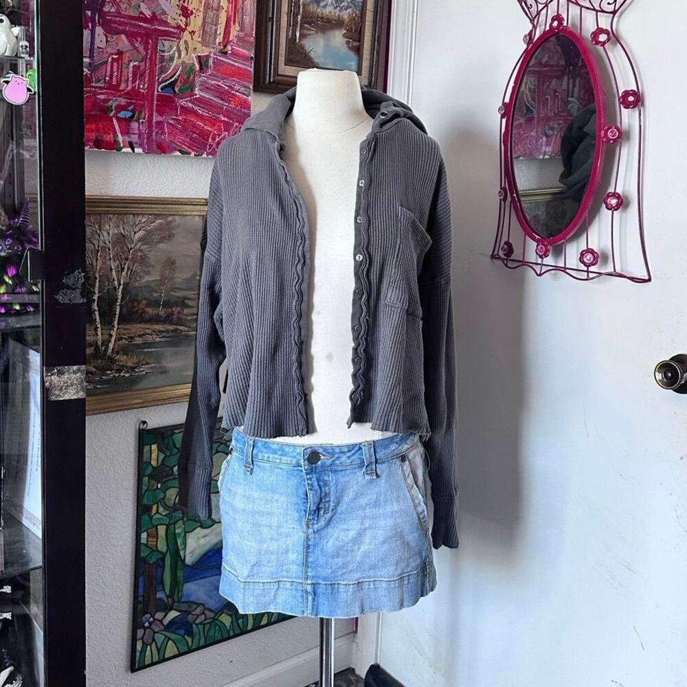 forever 21 plus gray knit ribbed cardigan sweater jacket